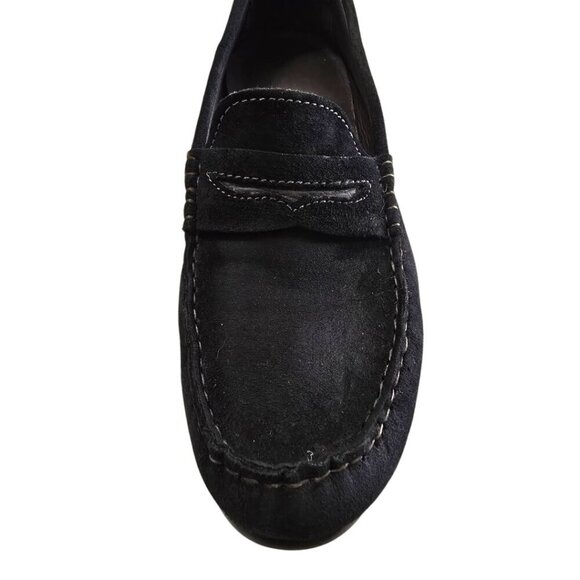 Munro Ramie Black Suede Penny Loafers Sz 6.5 - Picture 5 of 10